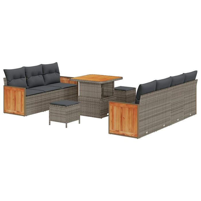 Set de canapele pentru grădină cu pernă 13 pcs Gri poliratan - WALTI WALTI