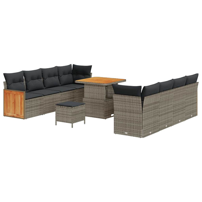 Set de canapele pentru grădină cu pernă 12 pcs Gri poliratan - WALTI WALTI