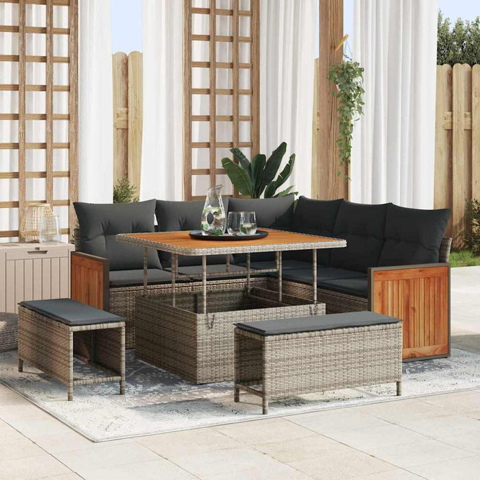 Set de canapele pentru grădină 8 pcs Gri și gri închis - WALTI WALTI