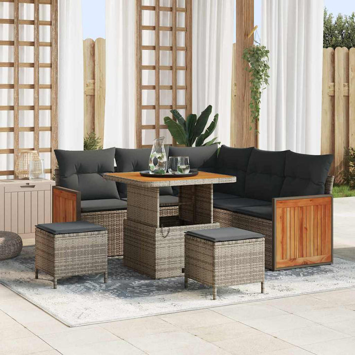 Set de canapele pentru grădină 8 pcs Gri poliratan - WALTI WALTI