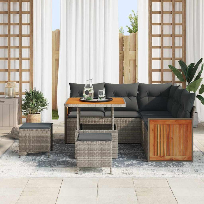 Set de canapele pentru grădină 8 pcs Gri poliratan - WALTI WALTI