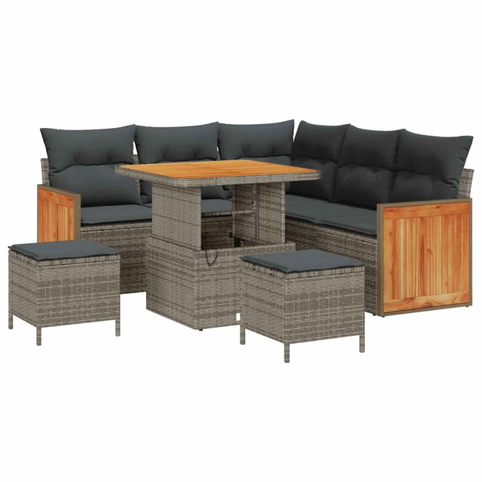 Set de canapele pentru grădină 8 pcs Gri poliratan - WALTI WALTI