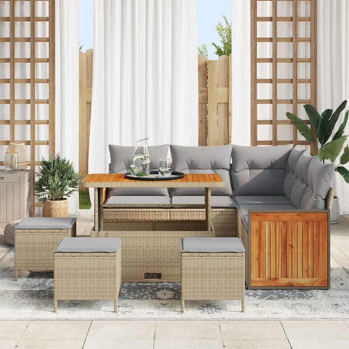 Set de canapele pentru grădină 9 pcs Beige și gri deschis - WALTI WALTI