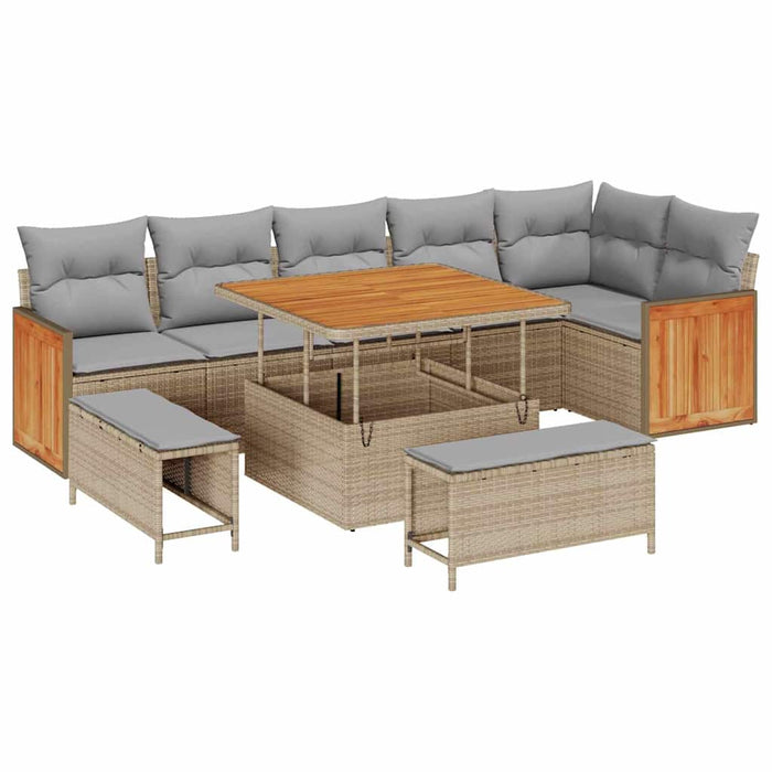Set de canapele pentru grădină 11 pcs Beige și gri deschis - WALTI WALTI