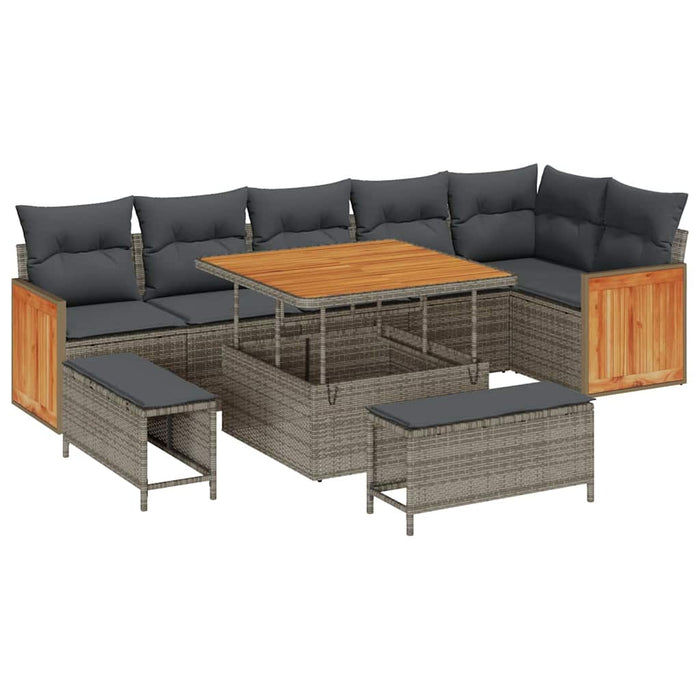Set de canapele pentru grădină 9 pcs Gri și gri închis - WALTI WALTI