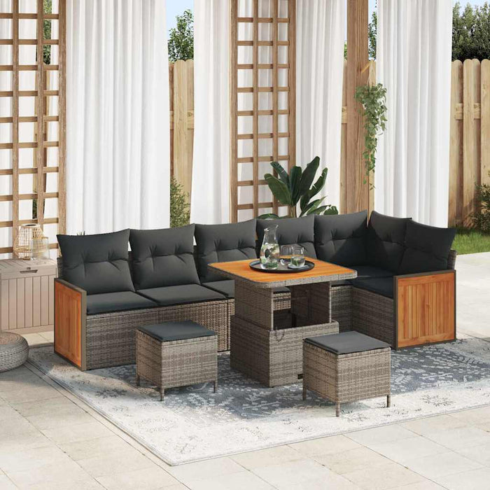 Set de canapele pentru grădină 9 pcs Gri și gri închis - WALTI WALTI