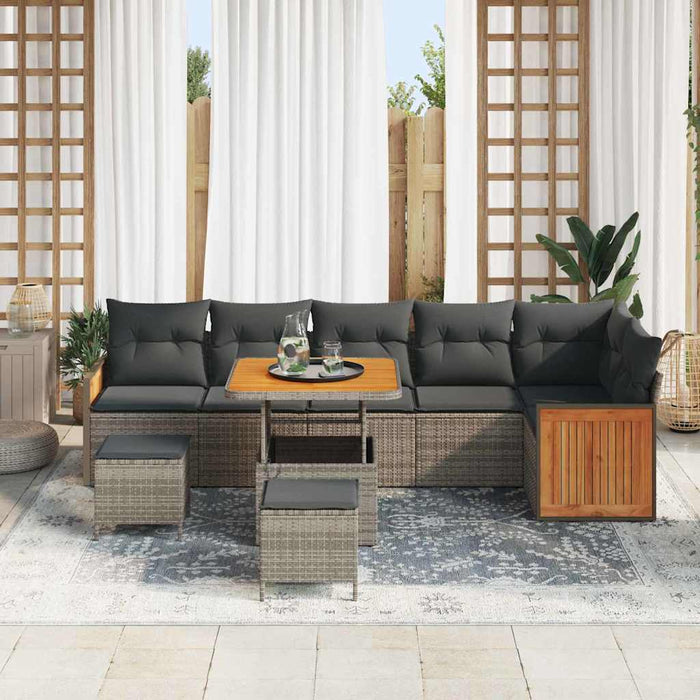 Set de canapele pentru grădină 9 pcs Gri și gri închis - WALTI WALTI