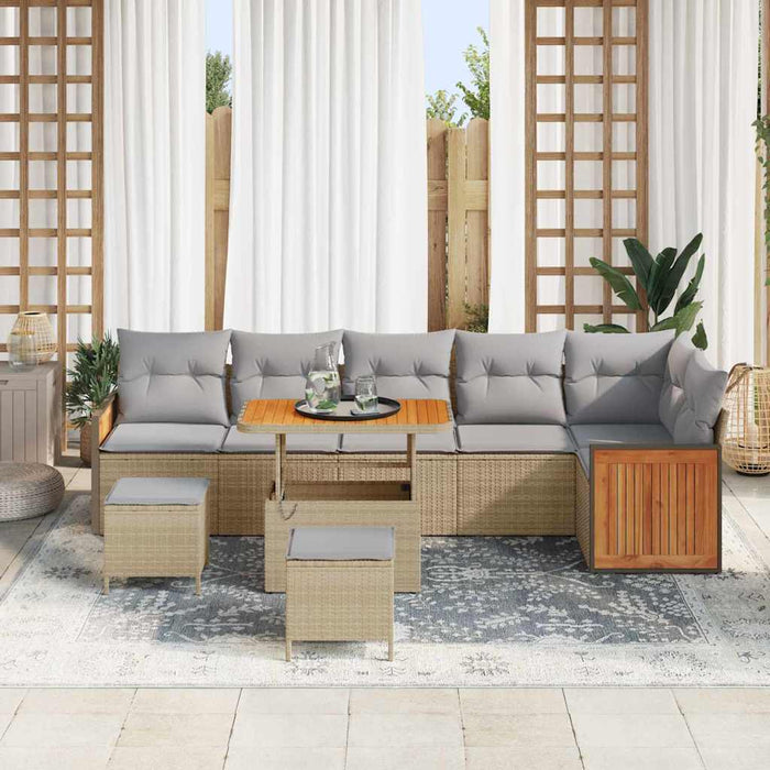 Set de canapele pentru grădină 11 pcs Beige și gri deschis - WALTI WALTI
