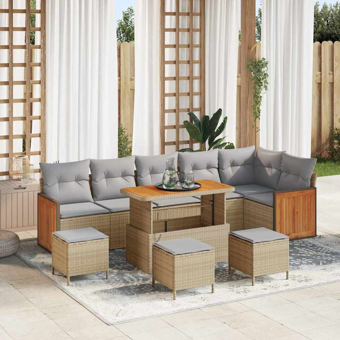Set de canapele pentru grădină 12 pcs Beige și gri deschis - WALTI WALTI