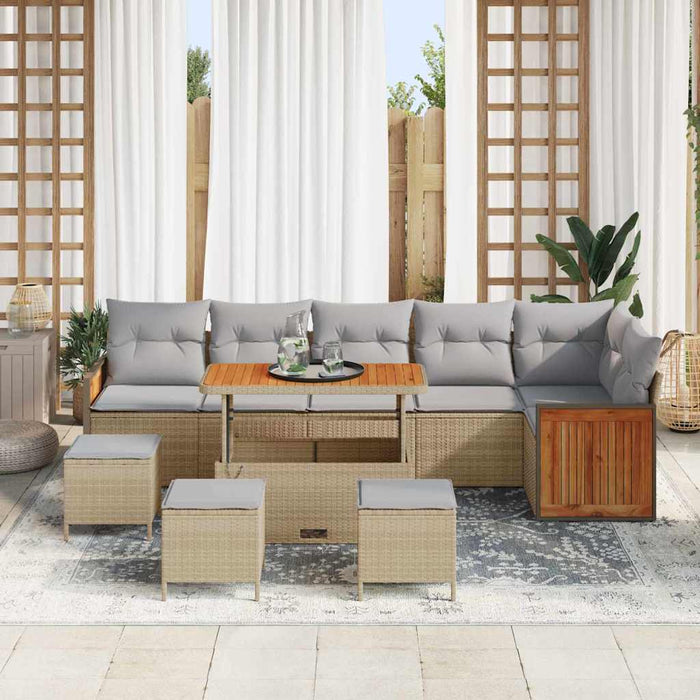 Set de canapele pentru grădină 12 pcs Beige și gri deschis - WALTI WALTI