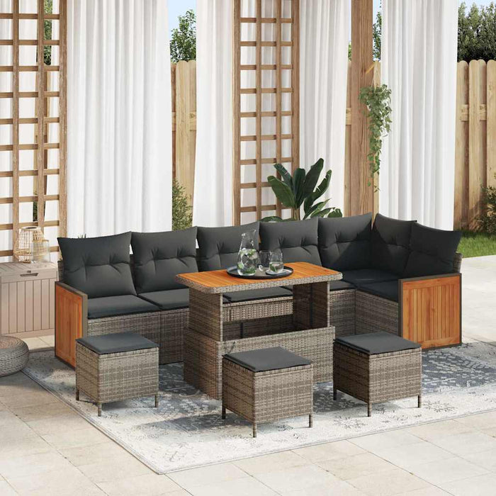 Set de canapele pentru grădină 10 pcs Gri și gri închis - WALTI WALTI