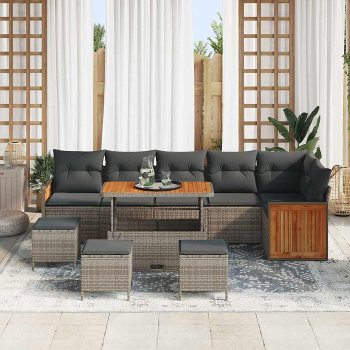Set de canapele pentru grădină 10 pcs Gri și gri închis - WALTI WALTI
