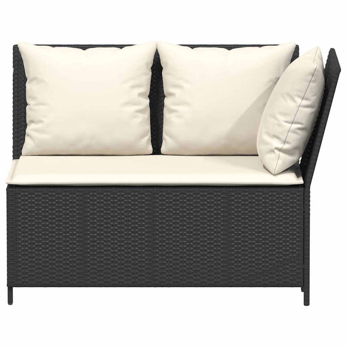 Set mobilier de grădină cu perne, 3 piese, negru, poliratan - WALTI WALTI