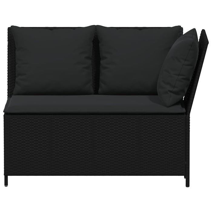 Set mobilier de grădină cu perne, 3 piese, negru, poliratan - WALTI WALTI