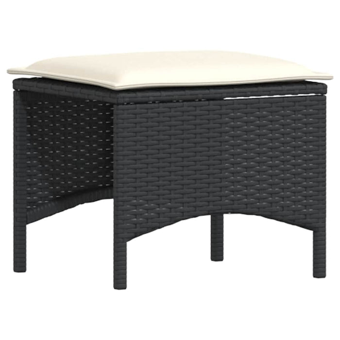 Set mobilier de grădină cu perne, 5 piese, negru, poliratan - WALTI WALTI