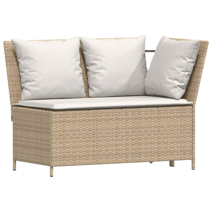 Set canapele de grădină cu perne, 5 piese, bej, poliratan WALTI