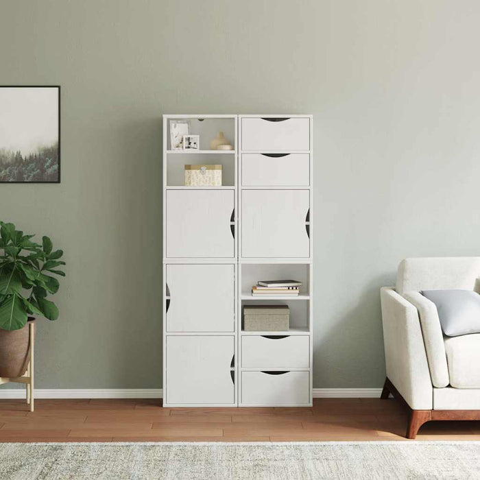 Dulapuri laterale 4 buc ODDA alb 40x24x79 cm lemn masiv de pin WALTI