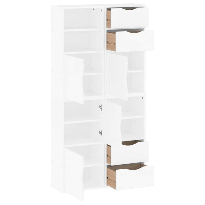 Dulapuri laterale 4 buc ODDA alb 40x24x79 cm lemn masiv de pin WALTI