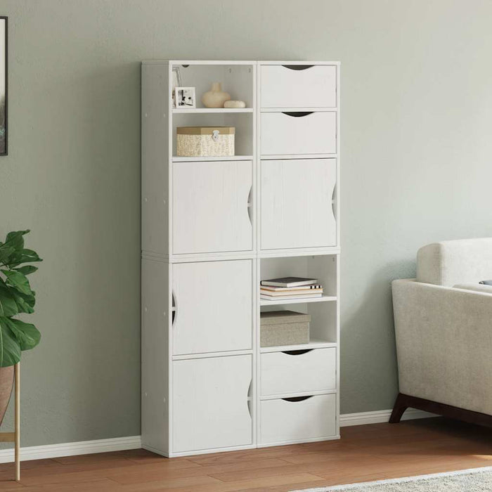 Dulapuri laterale 4 buc ODDA alb 40x24x79 cm lemn masiv de pin WALTI