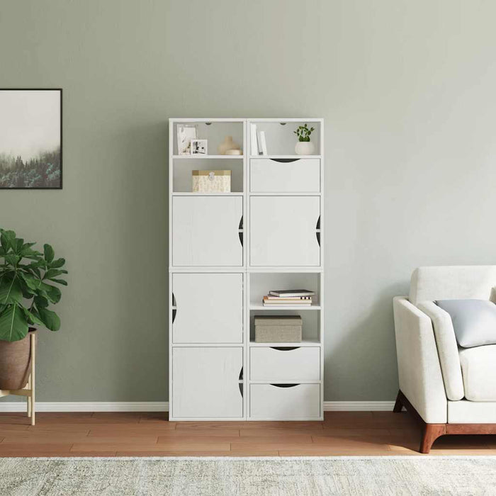 Dulapuri laterale 4 buc ODDA alb 40x24x79 cm lemn masiv de pin WALTI