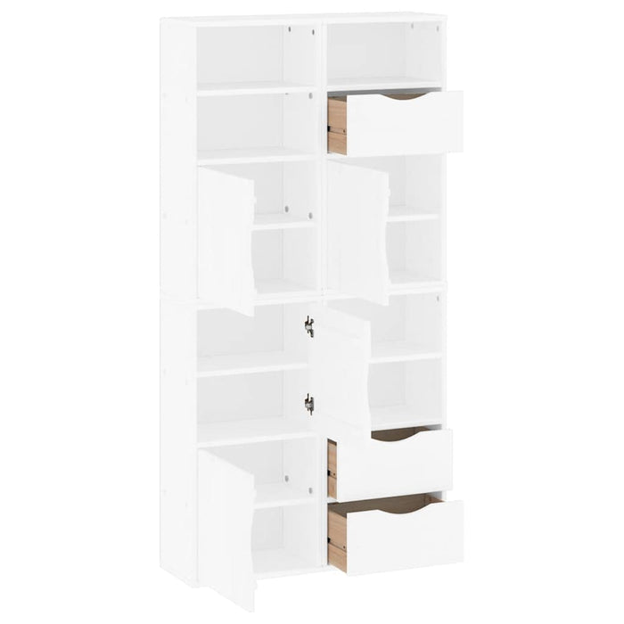 Dulapuri laterale 4 buc ODDA alb 40x24x79 cm lemn masiv de pin WALTI
