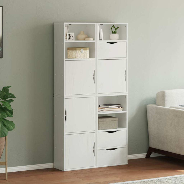 Dulapuri laterale 4 buc ODDA alb 40x24x79 cm lemn masiv de pin WALTI