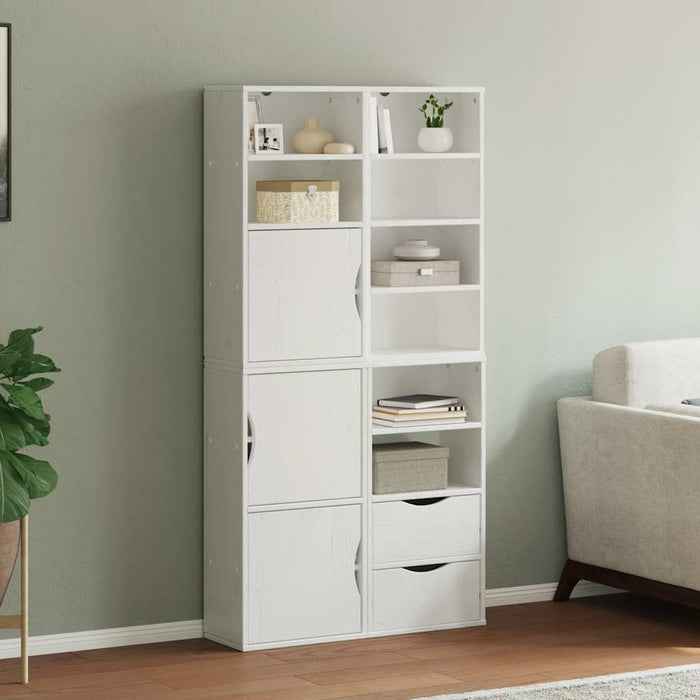 Dulapuri laterale 4 buc ODDA alb 40x24x79 cm lemn masiv de pin WALTI