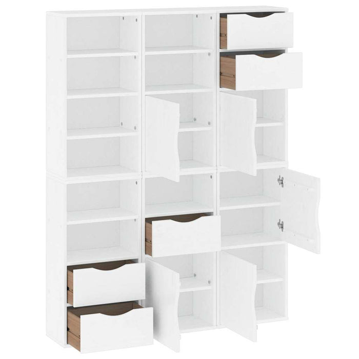 Dulapuri laterale 6 buc ODDA alb 40x24x79 cm lemn masiv de pin WALTI