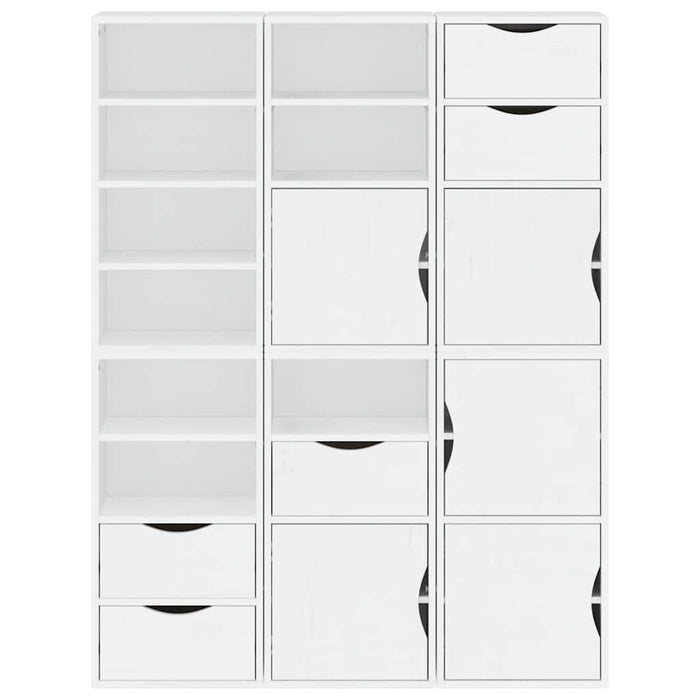 Dulapuri laterale 6 buc ODDA alb 40x24x79 cm lemn masiv de pin WALTI