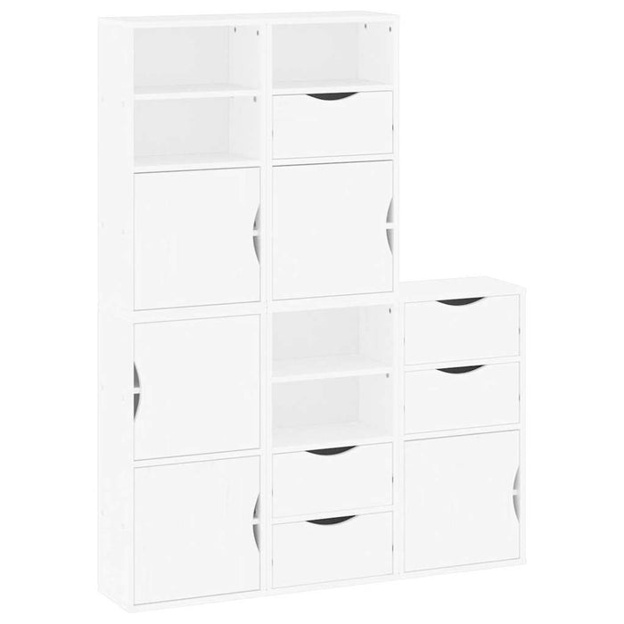 Dulapuri laterale 5 buc ODDA alb 40x24x79 cm lemn masiv de pin WALTI