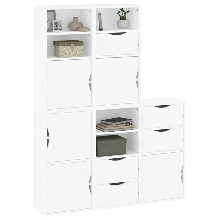 Dulapuri laterale 5 buc ODDA alb 40x24x79 cm lemn masiv de pin WALTI