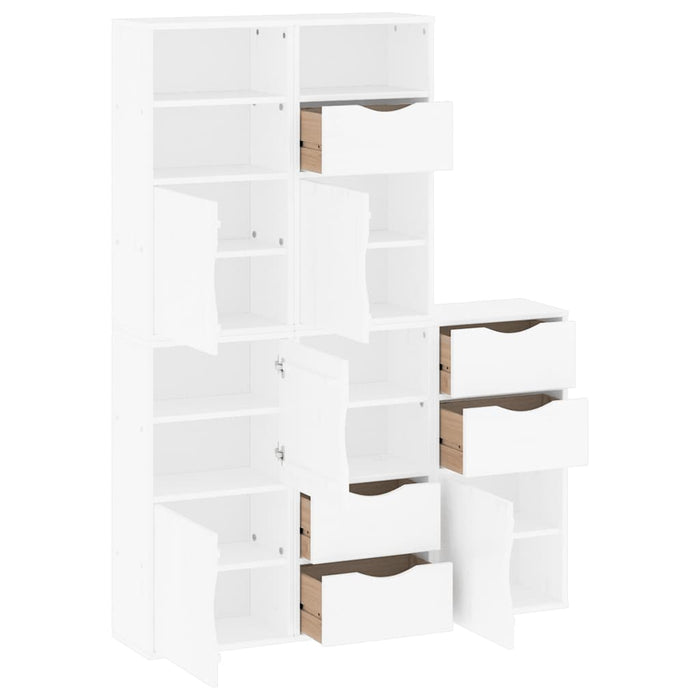 Dulapuri laterale 5 buc ODDA alb 40x24x79 cm lemn masiv de pin WALTI
