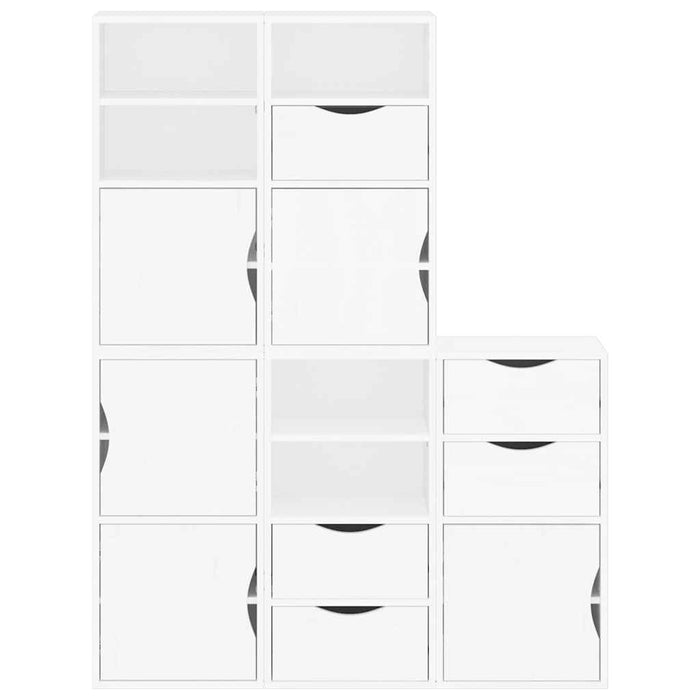 Dulapuri laterale 5 buc ODDA alb 40x24x79 cm lemn masiv de pin WALTI
