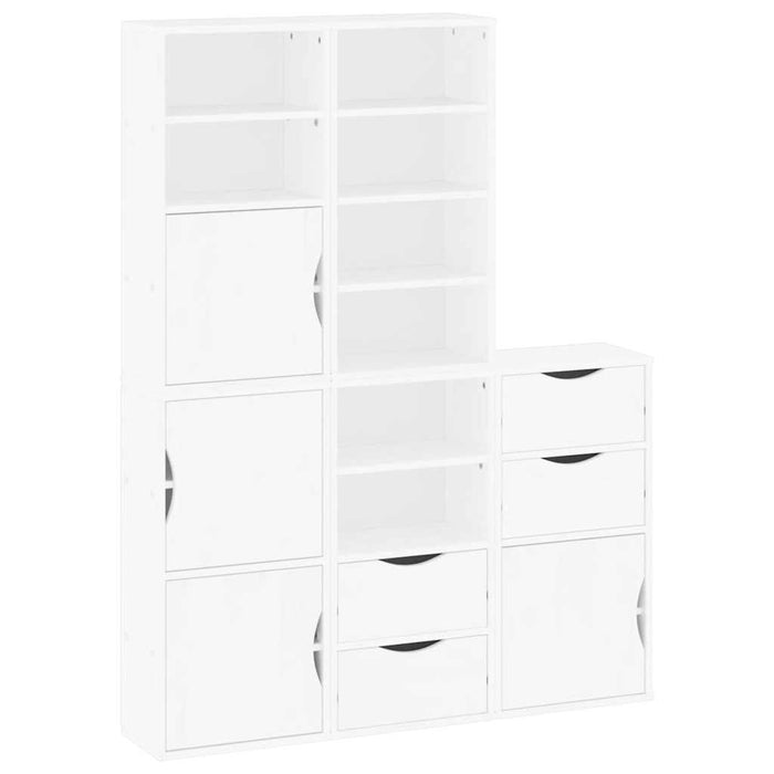 Dulapuri laterale 5 buc ODDA alb 40x24x79 cm lemn masiv de pin WALTI