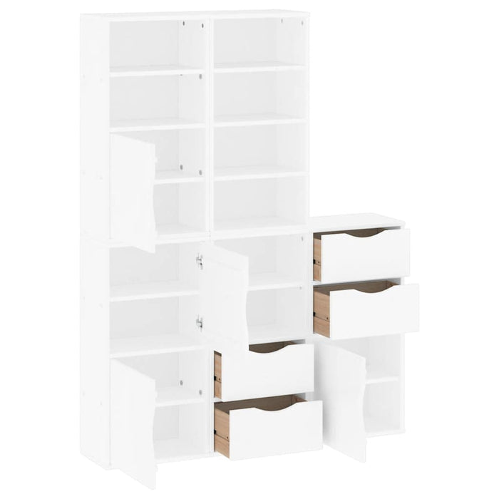 Dulapuri laterale 5 buc ODDA alb 40x24x79 cm lemn masiv de pin WALTI