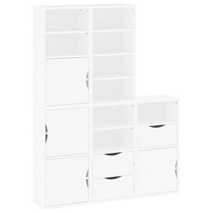 Dulapuri laterale 5 buc ODDA alb 40x24x79 cm lemn masiv de pin WALTI