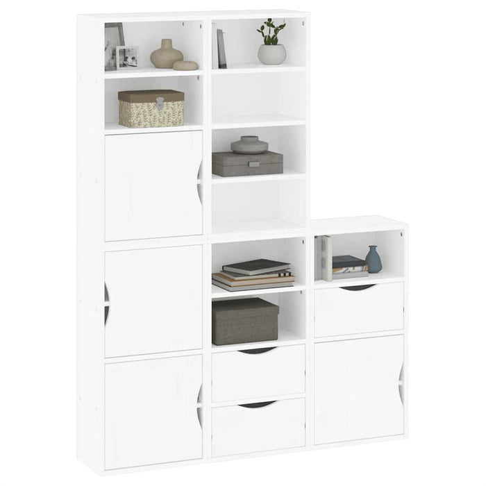 Dulapuri laterale 5 buc ODDA alb 40x24x79 cm lemn masiv de pin WALTI