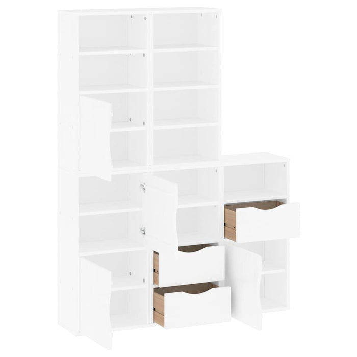 Dulapuri laterale 5 buc ODDA alb 40x24x79 cm lemn masiv de pin WALTI