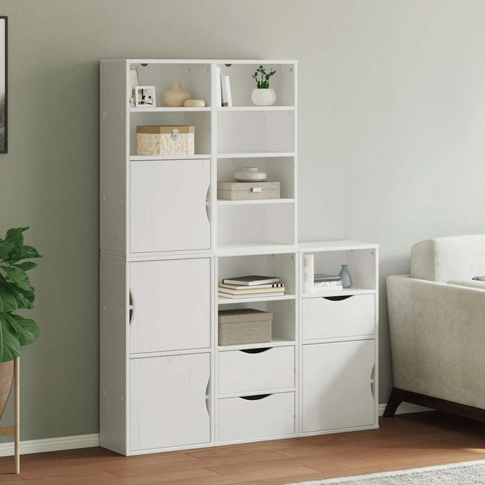 Dulapuri laterale 5 buc ODDA alb 40x24x79 cm lemn masiv de pin WALTI