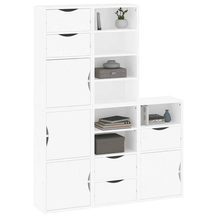 Dulapuri laterale 5 buc ODDA alb 40x24x79 cm lemn masiv de pin WALTI
