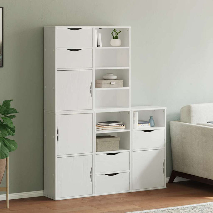 Dulapuri laterale 5 buc ODDA alb 40x24x79 cm lemn masiv de pin WALTI