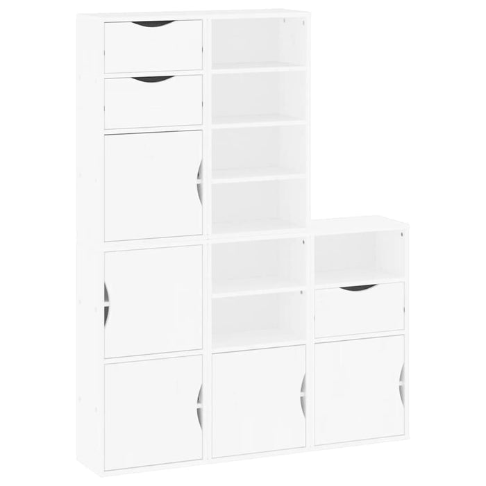 Dulapuri laterale 5 buc ODDA alb 40x24x79 cm lemn masiv de pin WALTI