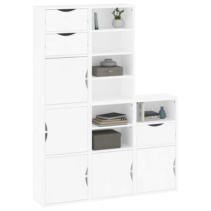 Dulapuri laterale 5 buc ODDA alb 40x24x79 cm lemn masiv de pin WALTI