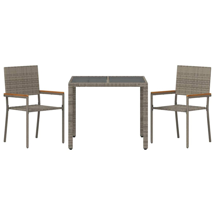 Set de masă pentru grădină 3 pcs Gri și Brown poliratan - WALTI WALTI