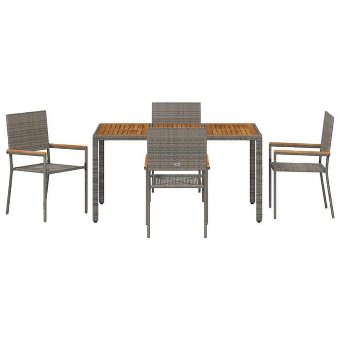 Set de masă pentru grădină 5 pcs Gri poliratan - WALTI WALTI