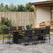 Set de masă pentru grădină 9 pcs Negru Rattan poli - WALTI WALTI