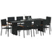 Set de masă pentru grădină 9 pcs Negru Rattan poli - WALTI WALTI