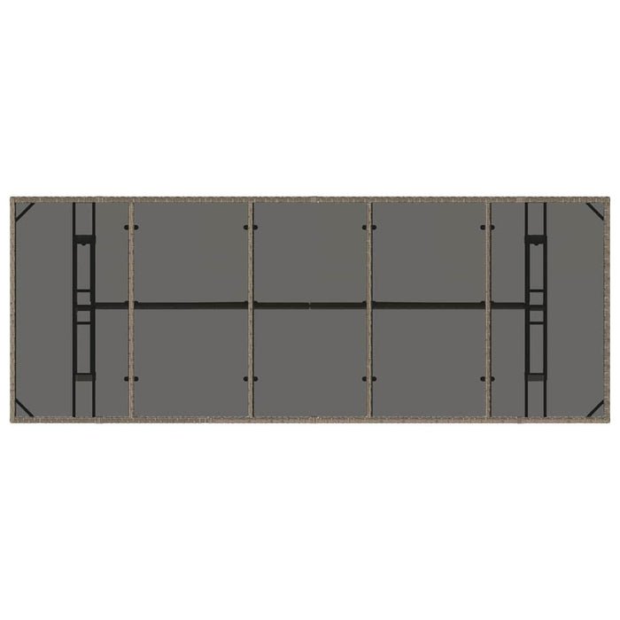 Set de masă pentru grădină 9 pcs Gri 8 locuri Poliratan - WALTI WALTI