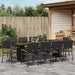 Set de masă pentru grădină 11 pcs Negru Rattan poli - WALTI WALTI