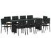 Set de masă pentru grădină 11 pcs Negru Rattan poli - WALTI WALTI